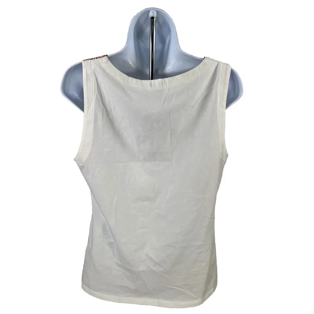 Ann Taylor Women's Pink Geometric Satin Front Tank Top - M - Picture 2 of 4